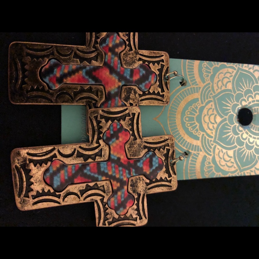 Gold Cross Earrings